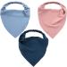 Hair Scarf Headband Triangle Bandana for Hair Kerchief For Women Girls Solid Elastic Head Scarves Covers for Women Large Chiffon Hair Wraps for Teen Girls 3 Pcs