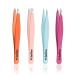 Velodios Tweezers for Women and men Professional Precision Tweezers for Eyebrows Pointed and Slant Tweezers for Facial Hair Splinter and Ingrown Hair Removal Stainless Steel Tweezers Set - 4Pack