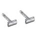 JECOMPRIS 2ST manual razor double-speed bare shaver RALET RASIERS FOR MEN Double Razing metal Double-side knife chrome-plated double-sided double-sided knife holder from alloy silverx2stk 9.5x4.5cmx2pcs