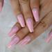 Shiny Holographic Pink Almond Press-On Nails | Long Reflective Ballerina Coffin Tips - L5672 - Buy Online on SooperMarket.com