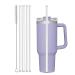 4Pcs Replacement Straws Reusable Straws for Stanley Water Bottles Compatible 30oz 20oz 14oz Tumbler with Cleaning Brush Plastic(Clear)