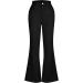 Vintage Y2K High Waist Corduroy Flared Pants for Women - Black | Streetwear Wide Leg Trousers with Pockets - Buy Online on SooperMarket.com