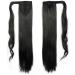 26" Long Straight Wrap around Ponytail Extensions Synthetic Clip in Ponytail Hair Extensions Hairpiece - Natural Black - Buy Online on SooperMarket.com