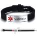 HEABY Medical Alert ID Bracelet | Engraved PACEMAKER | Adjustable Wristband for Kids & Women | Emergency First Aid | Black - Buy Online on SooperMarket.com