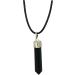 Raw Black Tourmaline Pendant Crystal Pencil Pendant Gemstone Pendant with Wax Cord Rope Chain for Necklace Crystal Stone Used Boost Confidence Perfect Meditation kit - Buy Online on SooperMarket.com