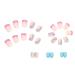 Colorful Waves French Tip Press on Nails - Glossy Blue & Pink Swirl Design | 24Pcs - Buy Online on SooperMarket.com