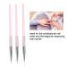 3pcs Nail Art Dotting Liner Brush Set with Rhinestone Handle - Pink Manicure Tools - Buy Online on SooperMarket.com