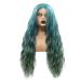DIDADA Long Water Wave Wig - Ombre Mermaid Green Synthetic Lace Front Wig for Drag Queens & Women | 24 Inches - Buy Online on SooperMarket.com