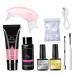 LOUMMRCY polygel nail kit polynail gel kit starter nail extension kit manicure beginner set nail art tools set faster kit 8 pieces pgp003-all-in-one French nail kit salon diy at home pgp003.PGP003.
