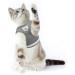 Supet Cat Harness and Leash Set for Walking Escape Proof with 2-in-1 Leash and Car Seat Belt Adjustable Harness for Cats Soft Mesh Cat Vest with Reflective Strap for Kitten Rabbit Puppy Small (Chest: 26-32cm) Grey