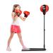 Costzon Punching Bag with Stand, Height Adjustable Reflex Bag w/Boxing Gloves, Hand Pump for Adults & Teens, Freestanding Kids Boxing Set for Speed Training, Fitness, Stress Relief, Exercise