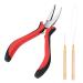 Vlasy Hair Extensions Tools Kit Professional Tools With Hair Extension Pliers Loop Needle Threader and Pulling Hook Needle for Nano Beads and Microlink Beads 3 Pcs Hair Pliers Set