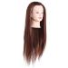 Hair Styling Head Hairdresser Thick Hair Natural Looking Soft Touch Training Head for Hairdressing Use(Dark Brown)