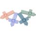 Hztyyier 4 PCS Baby Teether Set - Cross Design Silicone Chew Toys with Lanyard | Perfect Newborn Gift - International Shipping Available - Buy Online on SooperMarket.com