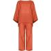 WILLBEST Womens 2 Piece Outfit Long Sleeve Shirt & High Waisted Shorts Lounge Sets Linen Vacation Tracksuits 2071-sukrn-a-red M - Buy Online on SooperMarket.com