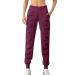 WILLBEST Women's Activewear Trousers Straight Wide Leg Yoga Pants with Drawstring Lightweight Tracksuit Bottoms Sports Jogger Causal Slim Fit Lounge Pants 5726-djufh-wine-c L