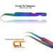 Rainbow Stainless Steel Lash Tweezers Set for Eyelash Extensions - Straight & Curved - Ideal for Individual, Russian Volume & Isolation - 4 PCs Set - Buy Online on SooperMarket.com