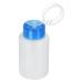 sourcing map Solvent Alcohol Dispensers 180ml(6.1oz) Straight Push Down Liquid Dispenser Pump with Sealing Stainless Steel Lid for Acetone Cleanser Polish Remover Blue Straight Blue