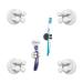 Tecbull Funny Hooks toothbrush holder razor holder shower razor bracket without drilling toothbrush bracket Self -adhesive clamping holder for toothbrushes (4x white gray+4x -replacement glue pad) TB -exclusive - 4x white gray