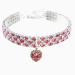 Rayminsino pet street elastic adjustable collar geman pendant crystal necklace peach heart collar for kitten and dog jewelry small rose