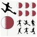 Qatar Football Silhouette Flag Mix Party Food & Cupcakes Picks Decorations Toppers (pack of 14)