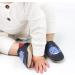 Dotty Fish Soft Leather Toddler Shoes | Non-Slip Animal Designs for Boys & Girls | Navy Whale | 3-4 Years - Buy Online on SooperMarket.com