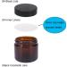 BPFY 24 Pack 2 oz Round Amber Glass Cosmetic Jars with Inner Liners and Black Lids Travel Jars Refillable Containers for Makeup Cream Lotion Sugar Scrubs Eye Shadow Slime Paint Jewelry 2oz Amber - Buy Online on SooperMarket.com