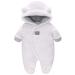 Baby Rompers Baby Winter Snowsuit Boy And Girl One-Piece Suit With Hood Toddler Outerwear Snowsuit Set Thick And Warm White 0-3 Months (Pack of 1)