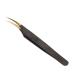 Eyeline extension tweezers luxury gold unit lye forets precise safe portable stainless steel for the salon (slightly curved tweezers)