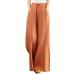 Kaniem Summer Pants High Waist Cotton Linen Wide Leg Pants 2023 Casual Flowy Elastic Waist Palazzo Pants Loose Fit Orange-c X-Large
