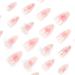 RikView Medium Press on Nails - Pink Almond Nails with 3D Flowers & Butterflies | Glossy Finish | 24 PCs Set - Buy Online on SooperMarket.com