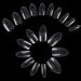 600PCS Transparent Stiletto False Nails Short Artificial Acrylic Nails Fake Nails for DIY Nail Art 1#-Transparent