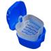 Retainer Case Portable Denture Box Easy-Clean Orthodontic Case Dental Braces Storage for Invisible Aligner False Teeth Container Mouth Guard Case Retainer Cleaner Holder (Dark Blue)