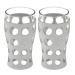 Lifefactory 20-Ounce BPA-Free Indoor/Outdoor Protective Silicone Sleeve Beverage Glass 2-Pack Stone Gray 2-Pack Stone Gray