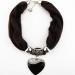 GUMEI Ethnic Style Heart Pendant Necklace with Nature Stone & Leopard Pattern Scarf - Buy Online on SooperMarket.com