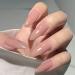 Brishow Artificial Nails Long Fake Nails Glaze Acrylic False Nail Tips 24pcs for Women and Girls(Dark Pink)