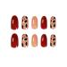 Wine red leopard print autumn and winter wearing manicure products fake nails patches waterproof detachable nail patches JP927