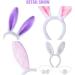 Rabbit Ears Headband Bunny Costume 3 Sets Rabbit Ears Headband and Tail Bow Tie for Adult Children Cosplay Christmas Carnival Party - Buy Online on SooperMarket.com