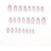 Wavy Almond Sky Blue French Press On Nails - 24 Pcs Short False Nails with Nail Glue for Women | Striped Fake Nails for Nail Art - Buy Online on SooperMarket.com