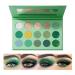 OKENTEN 15 Color Green Eyeshadow Palette, Highly Pigmented Matte Glitter Shimmer Metallic, Halloween Makeup Pallete, Vegan Eye Shadow Powder Long Lasting 3