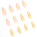 Luvadeyo 24 PCs Press on Nails - Medium Almond Yellow Flower Fake Nails with Glue for Women & Girls - Buy Online on SooperMarket.com