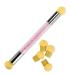 Professional Double-Ended DIY Gradient Pen Crystal Acrylic Handle Shading Pen Nail Art Tools with 4 Sponge Replacement