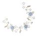 Alloy Headpiece Rhinestone Pearl Flower and Leaves Headband Handmade Hair Accessories for Bride Bridesmaids Wedding Party (Blue)