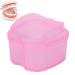 Denture Container with Sieve - Pink Retainer Cleaner & Soaking Cup for Braces | Durable Denture Bath for Cleaning & Storage - Buy Online on SooperMarket.com