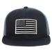 Armycrew Youth Kid's Black White American Flag Patch Flat Bill Snapback Trucker Cap One Size Black Grey