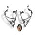 BETHYNAS Gothic Elf Ear Cuffs with Piercing Punk Earring Studs Creative Contour Earrings Cosplay Ear Wraps Statement Jewelry for Teen Womens