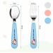 Vicloon Baby Fork and Spoon Set - Stainless Steel Cutlery for Toddlers - Fox Pink/Blue/Beige - Buy Online on SooperMarket.com