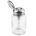 LNQ LUNIQI Glass Pump Dispenser 1 Piece Empty Nail Polish Remover Bottle 80 ml Nail Polish Remover Pump Bottle Push Down Pump Dispenser with Stainless Steel Cap Transparent