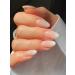 Mouyou press on nails short almond nude gradient white fake nails full cover artificial nails with nail glue almond baby boomer color gradient white acrylic artificial fingernails for women & girls b6
