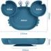 Vicloon Baby Suction Plate - Silicone Toddler Plate for Self Feeding Training - Non Slip Divided Plate for Highchairs - Dark Blue - Buy Online on SooperMarket.com